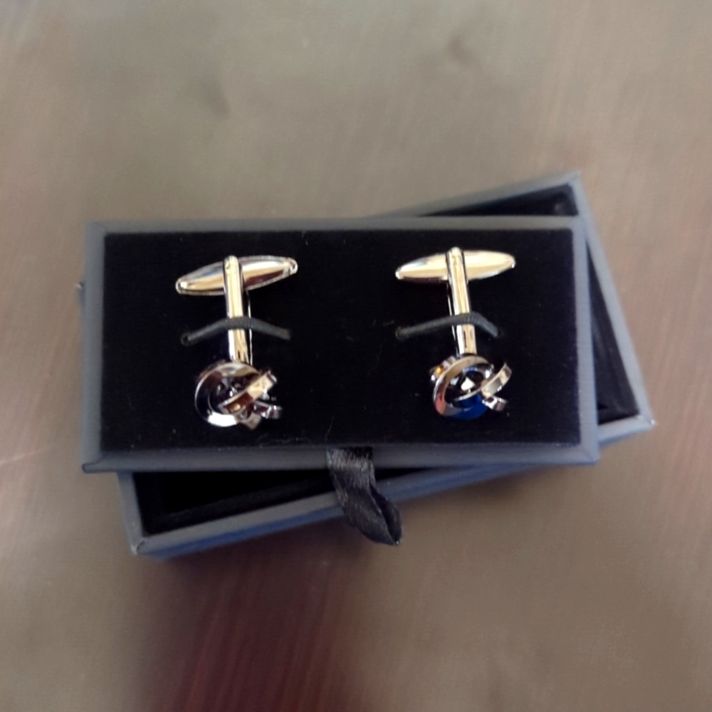 Gun Metal Knotted Cuff Links
